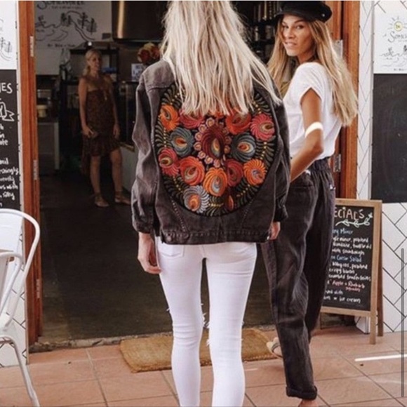 5 Star Rated New Bohemian Embroidered Denim Jean Jacket - Picture 5 of 17